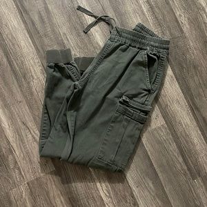 green jogger jeans